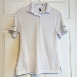 FootJoy White Performance Polo Golf Team Titleist FJ buttons Size Small Women